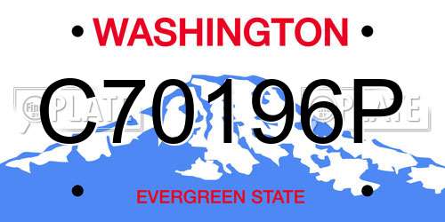 C70196P Washington License Plate