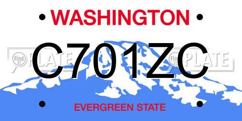 C701ZC Washington License Plate
