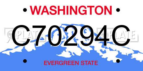C70294C Washington License Plate