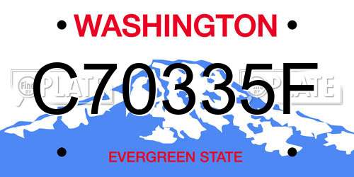 C70335F Washington License Plate
