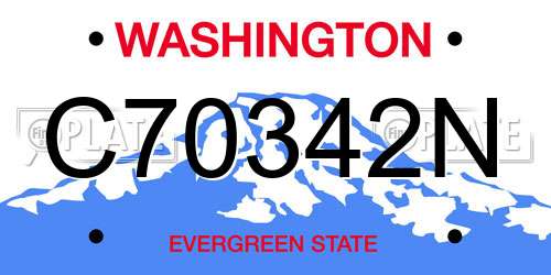 C70342N Washington License Plate