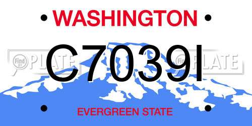 C7039I Washington License Plate