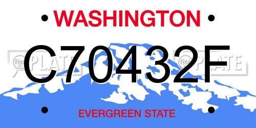 C70432F Washington License Plate