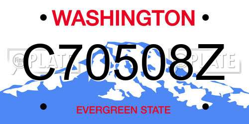 C70508Z Washington License Plate