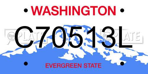 C70513L Washington License Plate