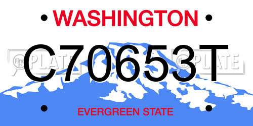 C70653T Washington License Plate