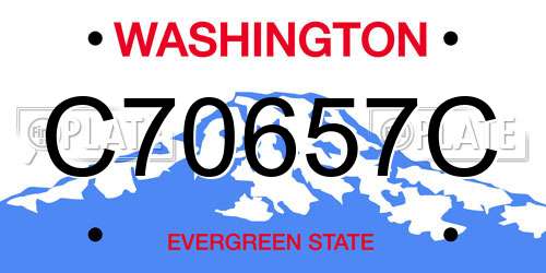 C70657C Washington License Plate