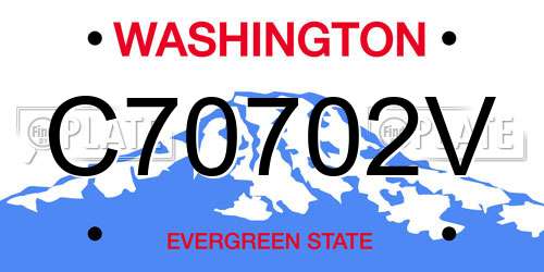 C70702V Washington License Plate