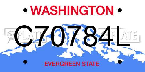C70784L Washington License Plate