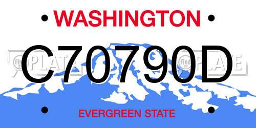 C70790D Washington License Plate