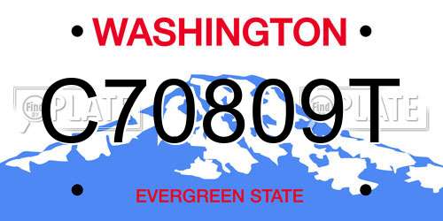 C70809T Washington License Plate
