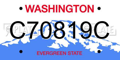 C70819C Washington License Plate