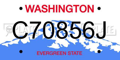 C70856J Washington License Plate
