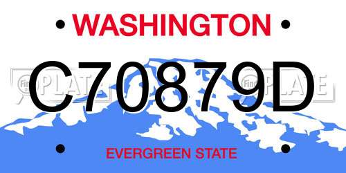 C70879D Washington License Plate