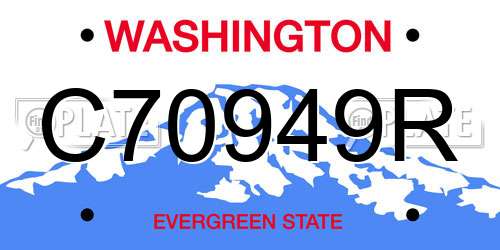 C70949R Washington License Plate