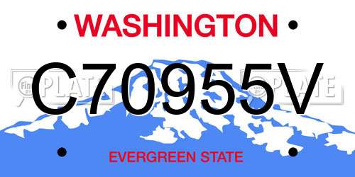 C70955V Washington License Plate