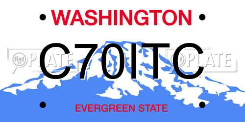 C70ITC Washington License Plate