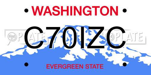 C70IZC Washington License Plate