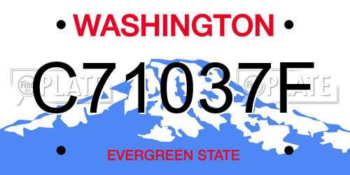 C71037F Washington License Plate