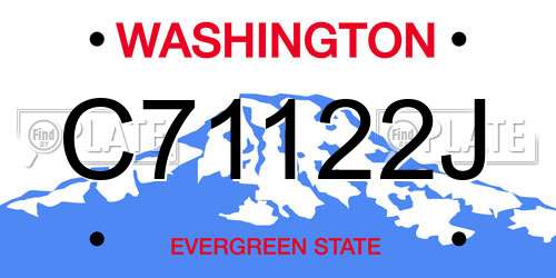 C71122J Washington License Plate