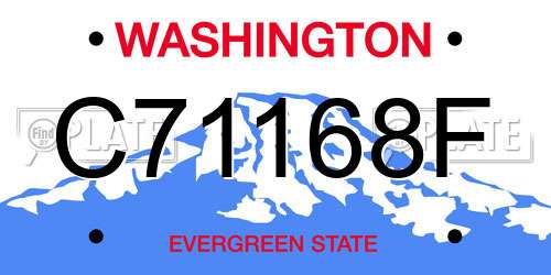 C71168F Washington License Plate