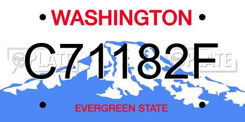 C71182F Washington License Plate