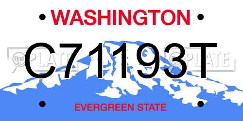 C71193T Washington License Plate