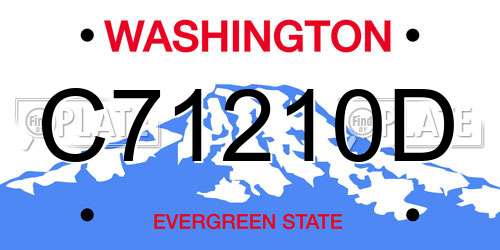 C71210D Washington License Plate