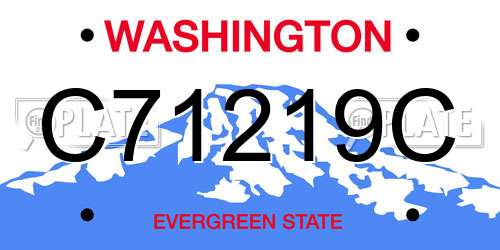 C71219C Washington License Plate