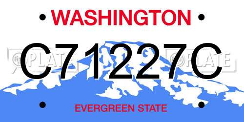 C71227C Washington License Plate