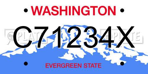 C71234X Washington License Plate