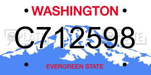 C712598 Washington License Plate