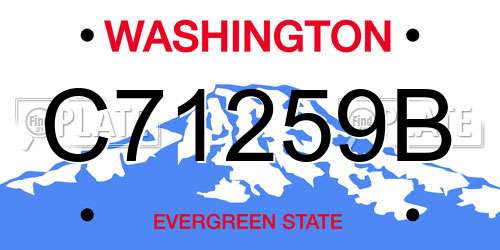 C71259B Washington License Plate