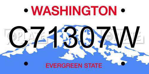 C71307W Washington License Plate