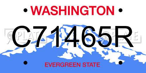 C71465R Washington License Plate