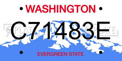 C71483E Washington License Plate