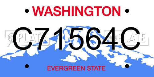 C71564C Washington License Plate