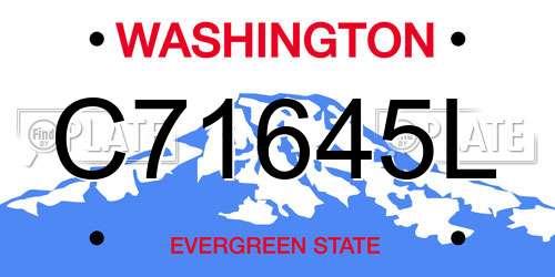 C71645L Washington License Plate