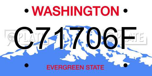 C71706F Washington License Plate