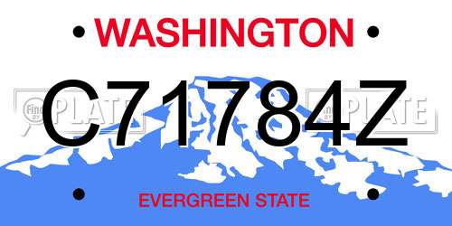 C71784Z Washington License Plate
