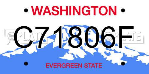 C71806F Washington License Plate