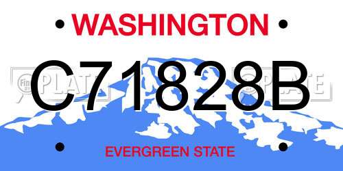 C71828B Washington License Plate