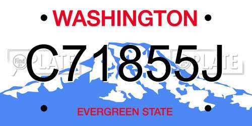 C71855J Washington License Plate