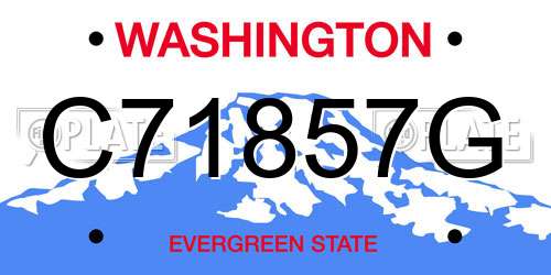 C71857G Washington License Plate