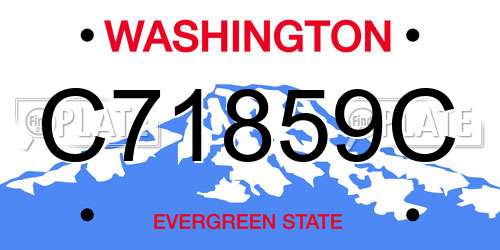 C71859C Washington License Plate