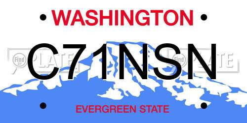 C71NSN Washington License Plate