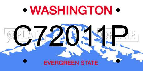 C72011P Washington License Plate