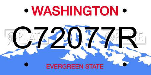 C72077R Washington License Plate