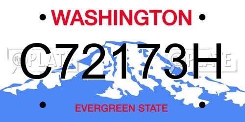 C72173H Washington License Plate