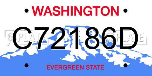 C72186D Washington License Plate